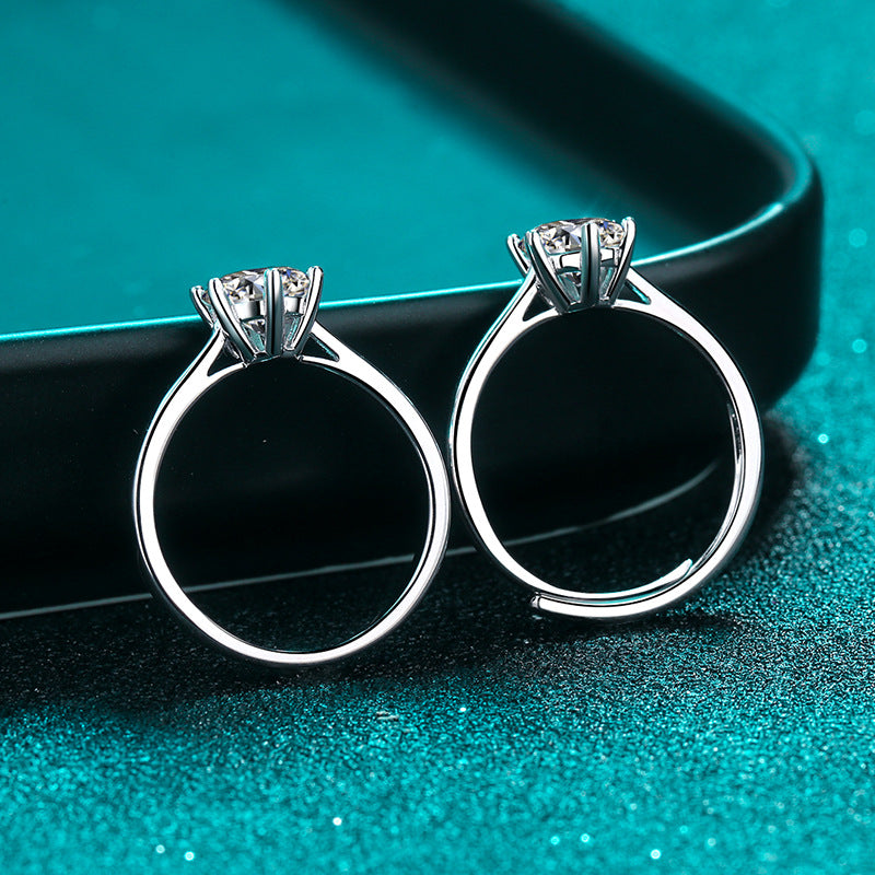 Joyería al por mayor Anillos de plata esterlina de moissanita de 1 quilate